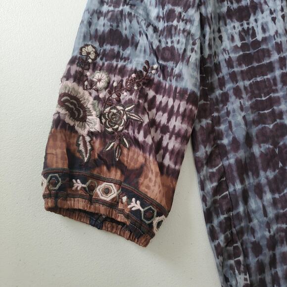 Love Kyla Tunic Top Womens Large Embroidered Boho Floral Blouse India - Picture 4 of 10